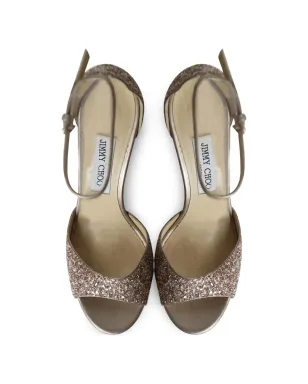 Jimmy Choo ビンテージ プラットフォームグリッターサンダル ピンク - サムネイル5