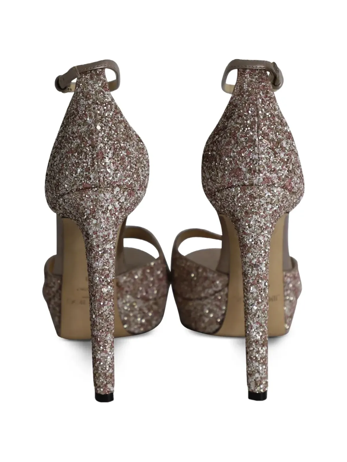 Jimmy Choo ビンテージ プラットフォームグリッターサンダル ピンク - 画像3