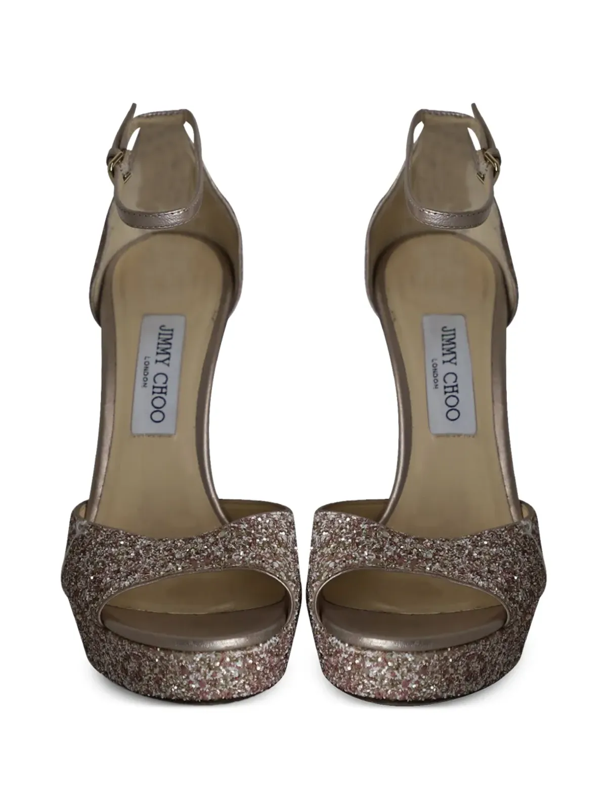 Jimmy Choo ビンテージ プラットフォームグリッターサンダル ピンク - 画像4