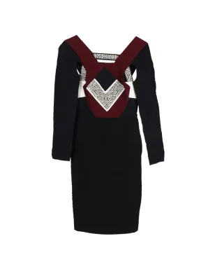 Roland Mouret 長袖ミニドレス - ブラック - サムネイル1