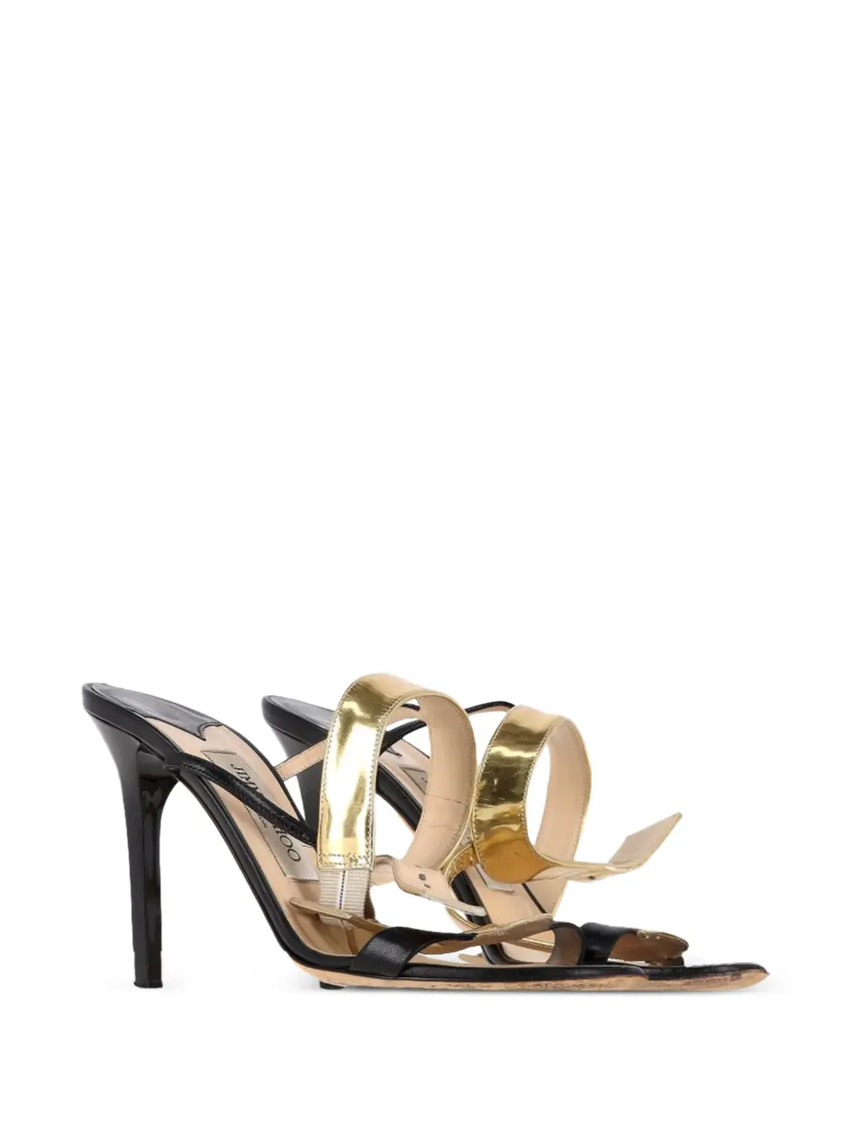 Jimmy Choo ビンテージ T-strapヒールサンダル ブラック - 画像2