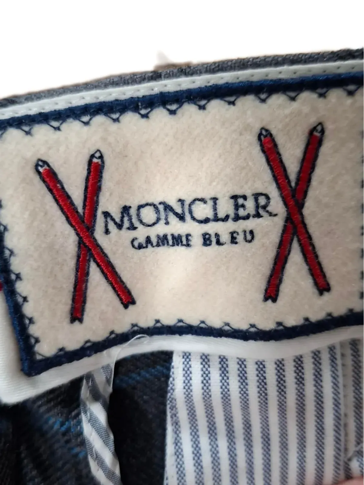 Moncler Vintage グレーの格子柄パンツ - 画像3