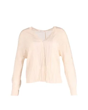 Vince crinkled V-neck top - Neutrals - サムネイル1