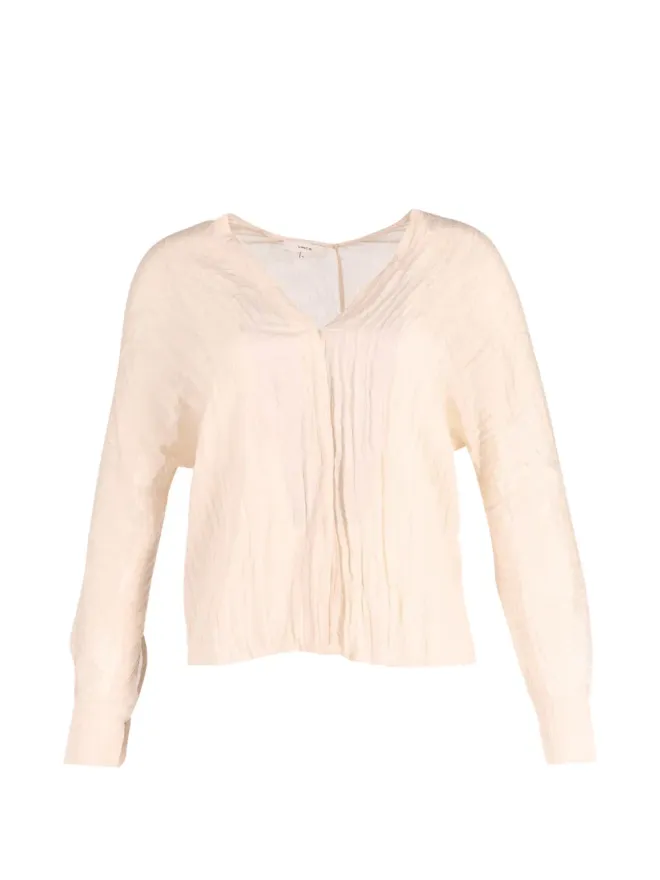 Vince Vince crinkled V-neck top - Neutralsの商品画像
