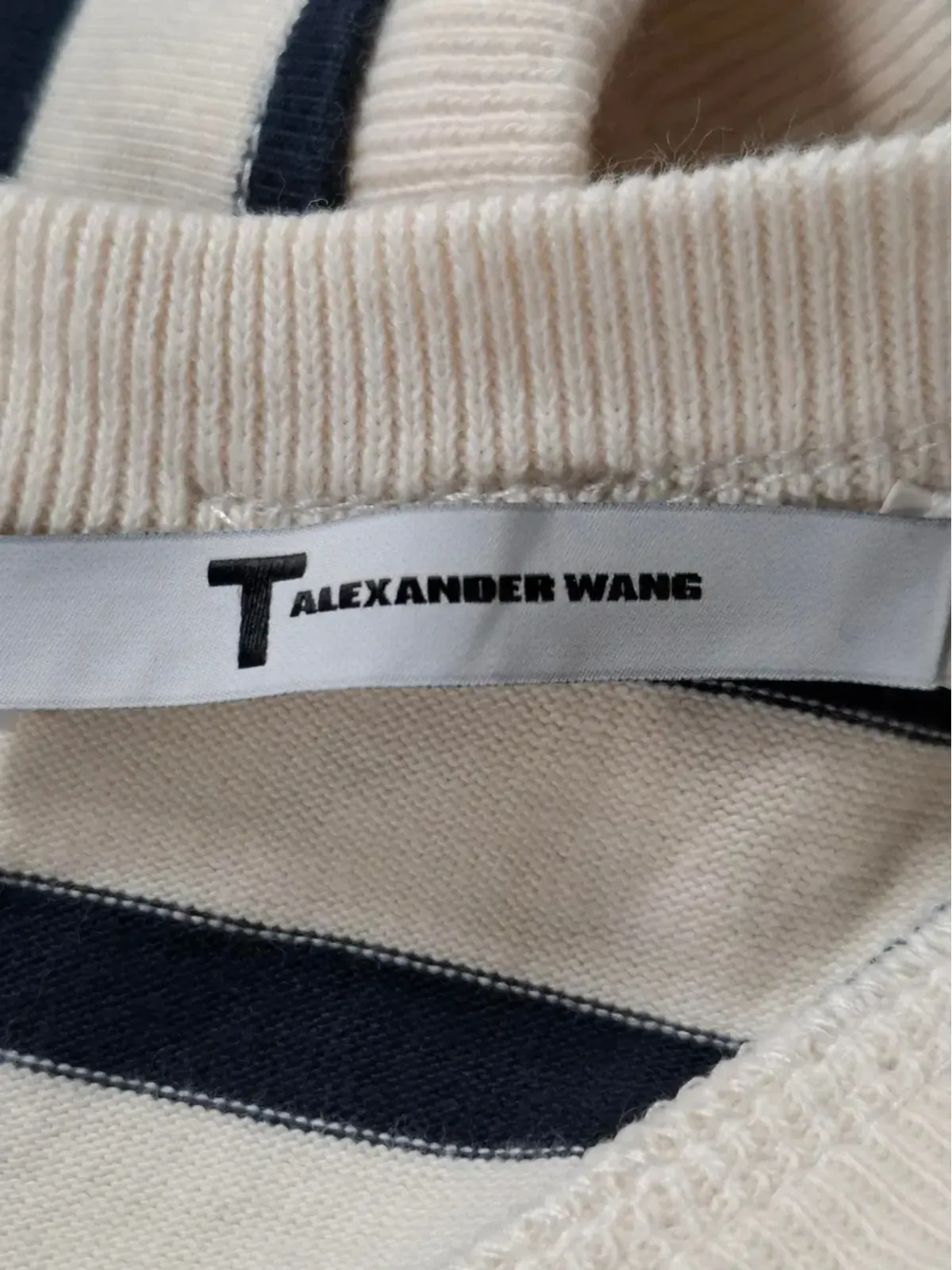 Alexander Wang ヴィンテージ ベージュ系 ニット地ストライプ タンクドレス - 画像3