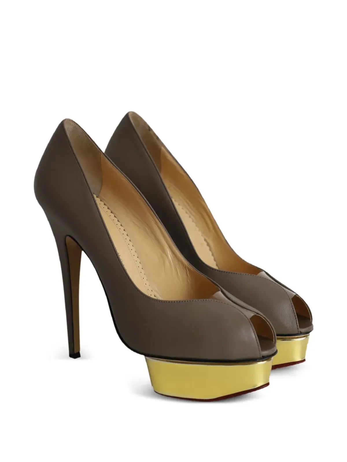 Charlotte Olympia peep-toe platform pumps - Grey - 画像2