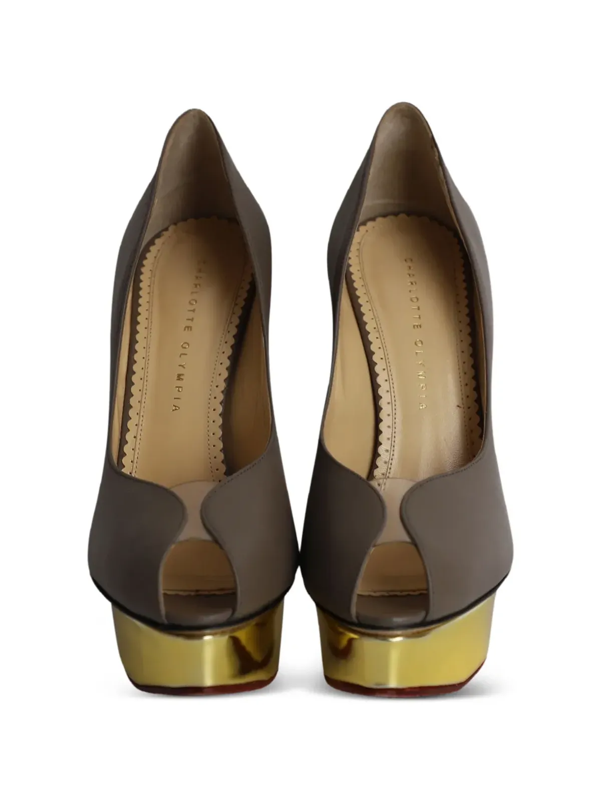 Charlotte Olympia peep-toe platform pumps - Grey - 画像4