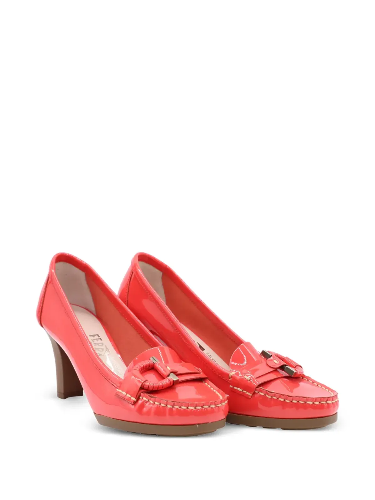 Ferragamo ビンテージ ローファースタイルヒール - レッド - 画像2