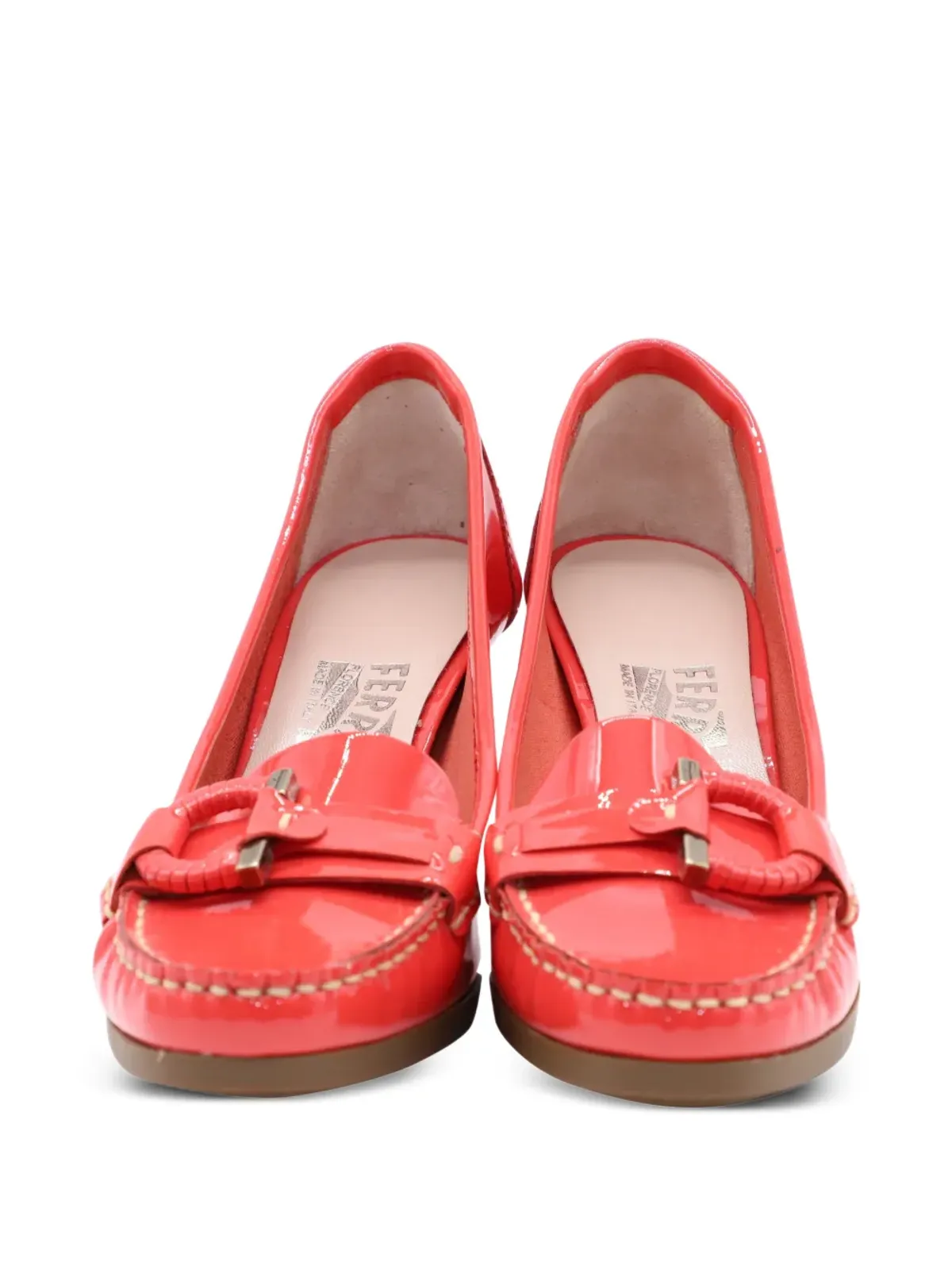 Ferragamo ビンテージ ローファースタイルヒール - レッド - 画像4