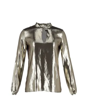 Lanvin Pre-Owned 金色のメタリック長袖ブラウス - サムネイル1