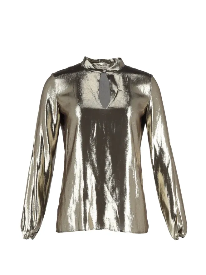 Lanvin Pre-Owned Lanvin Pre-Owned 金色のメタリック長袖ブラウスの商品画像