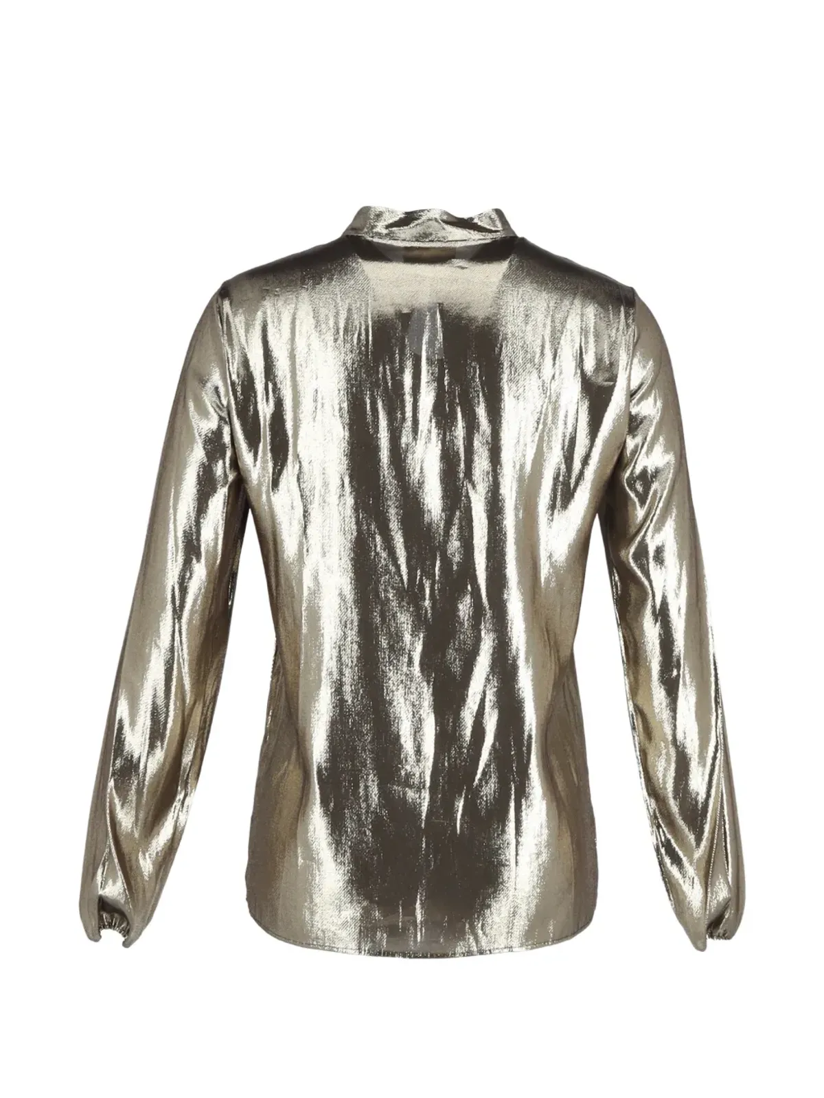 Lanvin Pre-Owned 金色のメタリック長袖ブラウス - 画像2