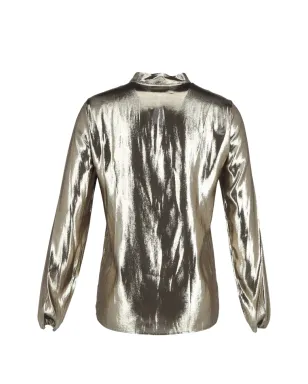 Lanvin Pre-Owned 金色のメタリック長袖ブラウス - サムネイル2