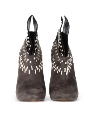 Alaïa Pre-Owned Winged stud-embellishment ankle boots - Grey - サムネイル5