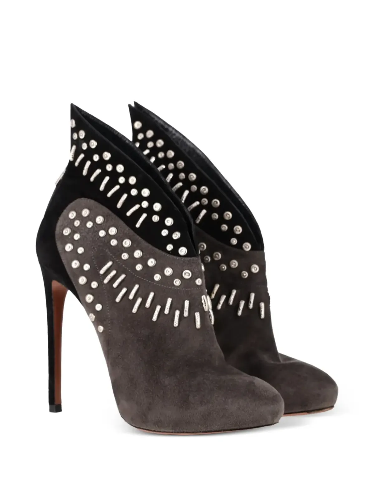 Alaïa Pre-Owned Winged stud-embellishment ankle boots - Grey - 画像2