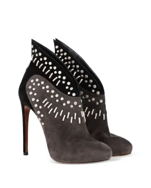 Alaïa Pre-Owned Winged stud-embellishment ankle boots - Grey - サムネイル2