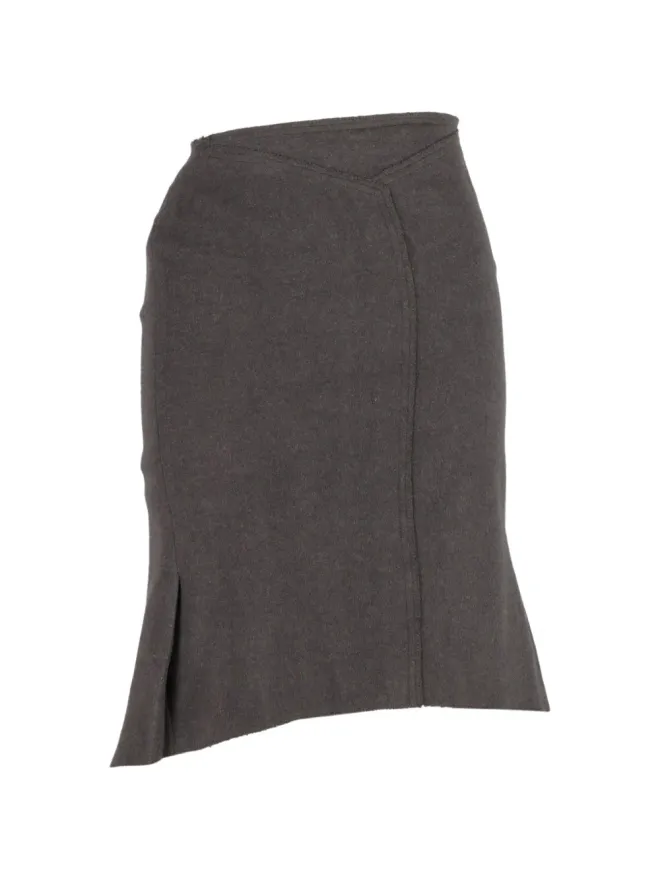 Rm By Roland Mouret Rm By Roland Mouret プレート加工の非対称ミディスカート グレーの商品画像