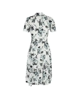 Jason Wu Collection プリーツ花柄ミディドレス - ホワイト - サムネイル2
