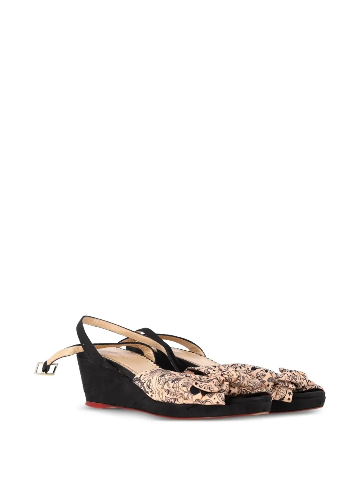 Charlotte Olympia プリント柄リボンディテール ウェッジサンダル - 画像2