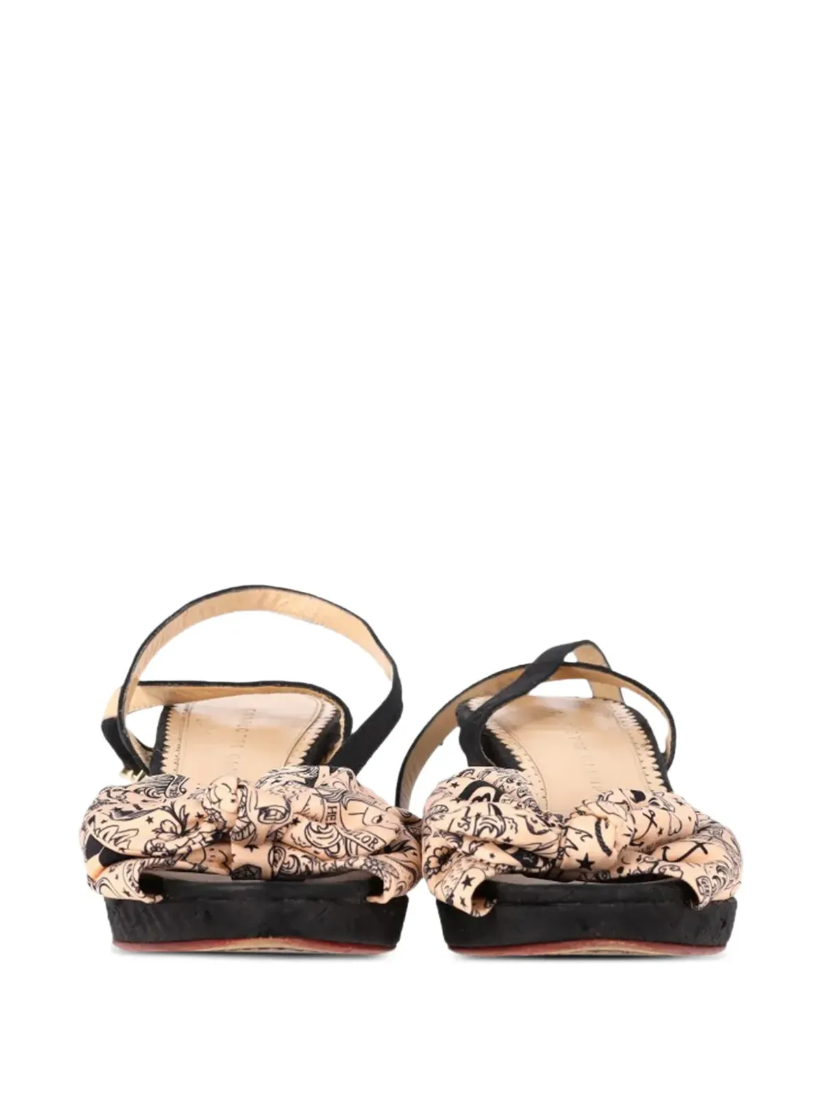Charlotte Olympia プリント柄リボンディテール ウェッジサンダル - 画像3