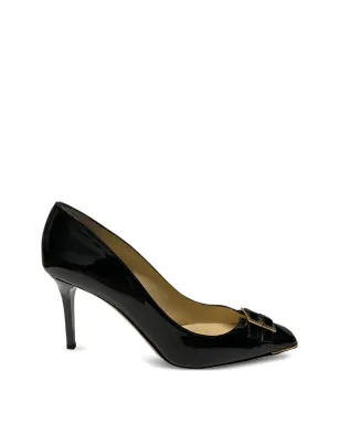 Jimmy Choo ビンテージ スクエアトゥ バックルストラップパンプス ブラック - サムネイル1