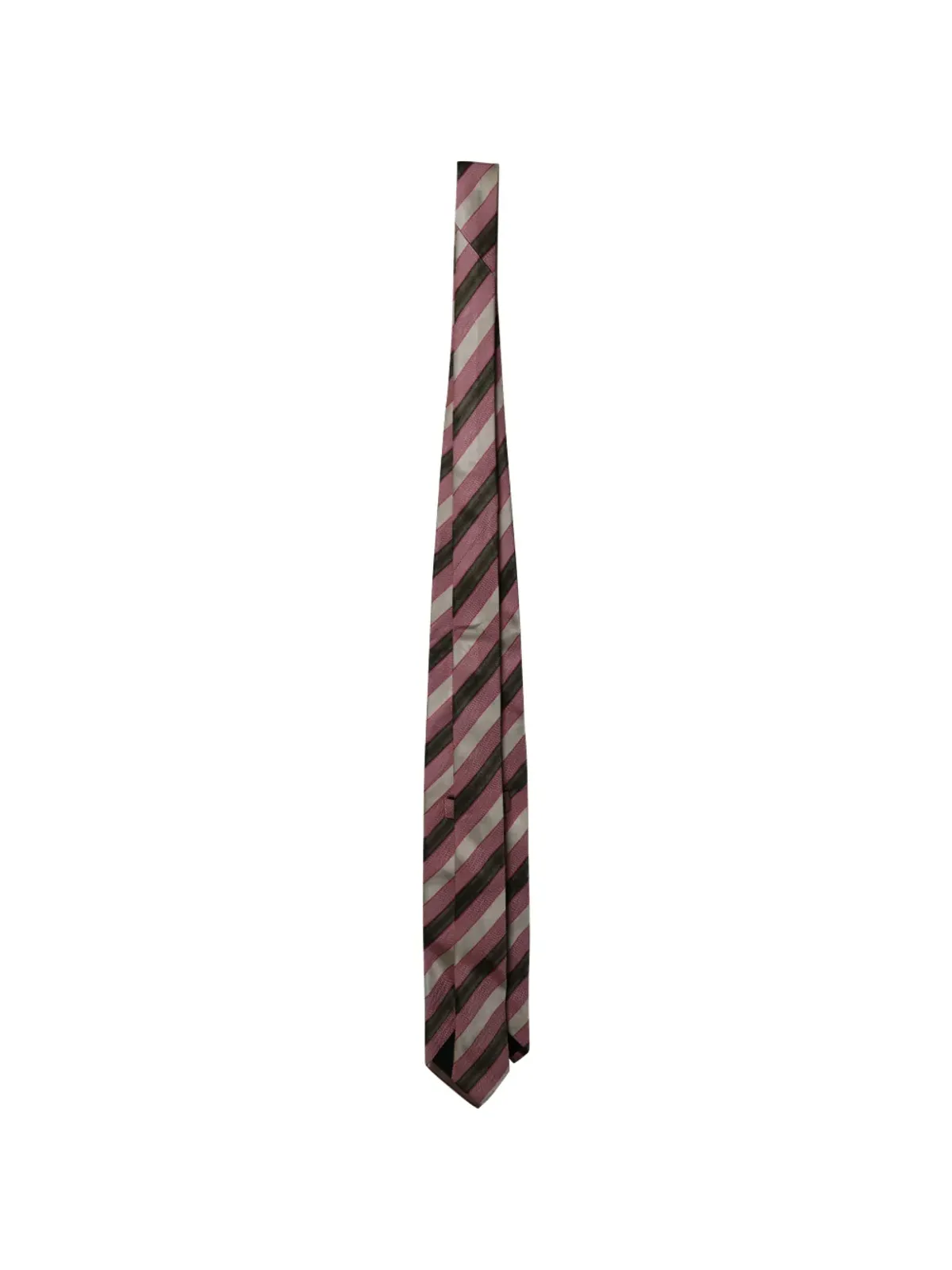 Ermenegildo Zegna Vintage ストライプ柄ジャカード織ネクタイ - ピンク - 画像2
