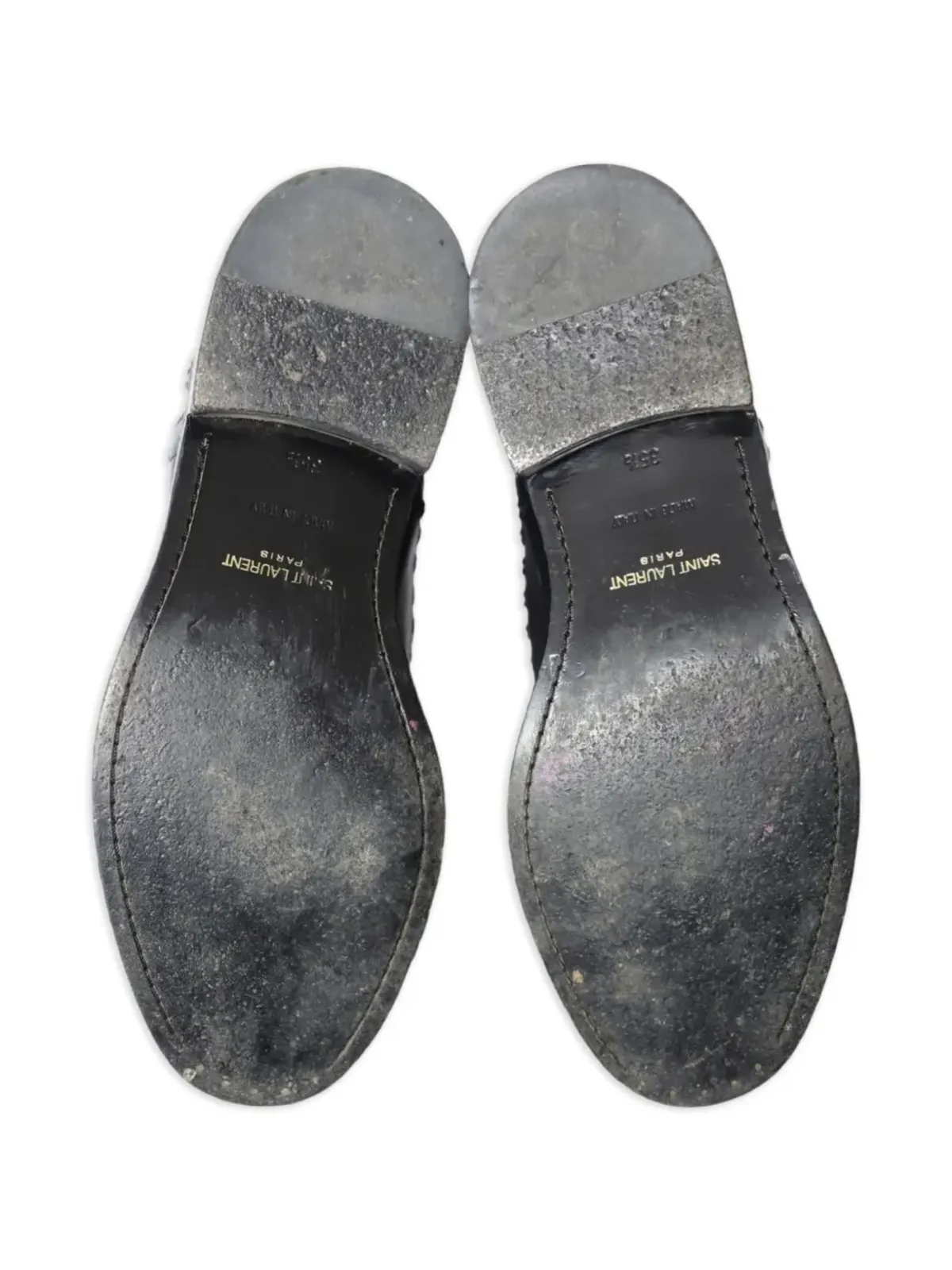 Saint Laurent Pre-Owned スタッズ付きレースアップブーツ - 画像4