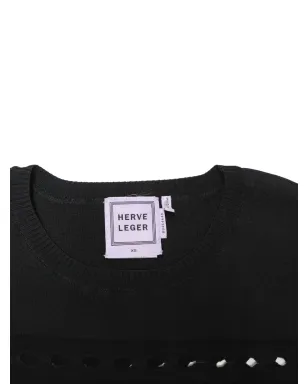 Herve Leger カットアウトディテールセーター - Black - サムネイル5