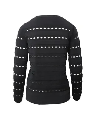 Herve Leger カットアウトディテールセーター - Black - サムネイル2