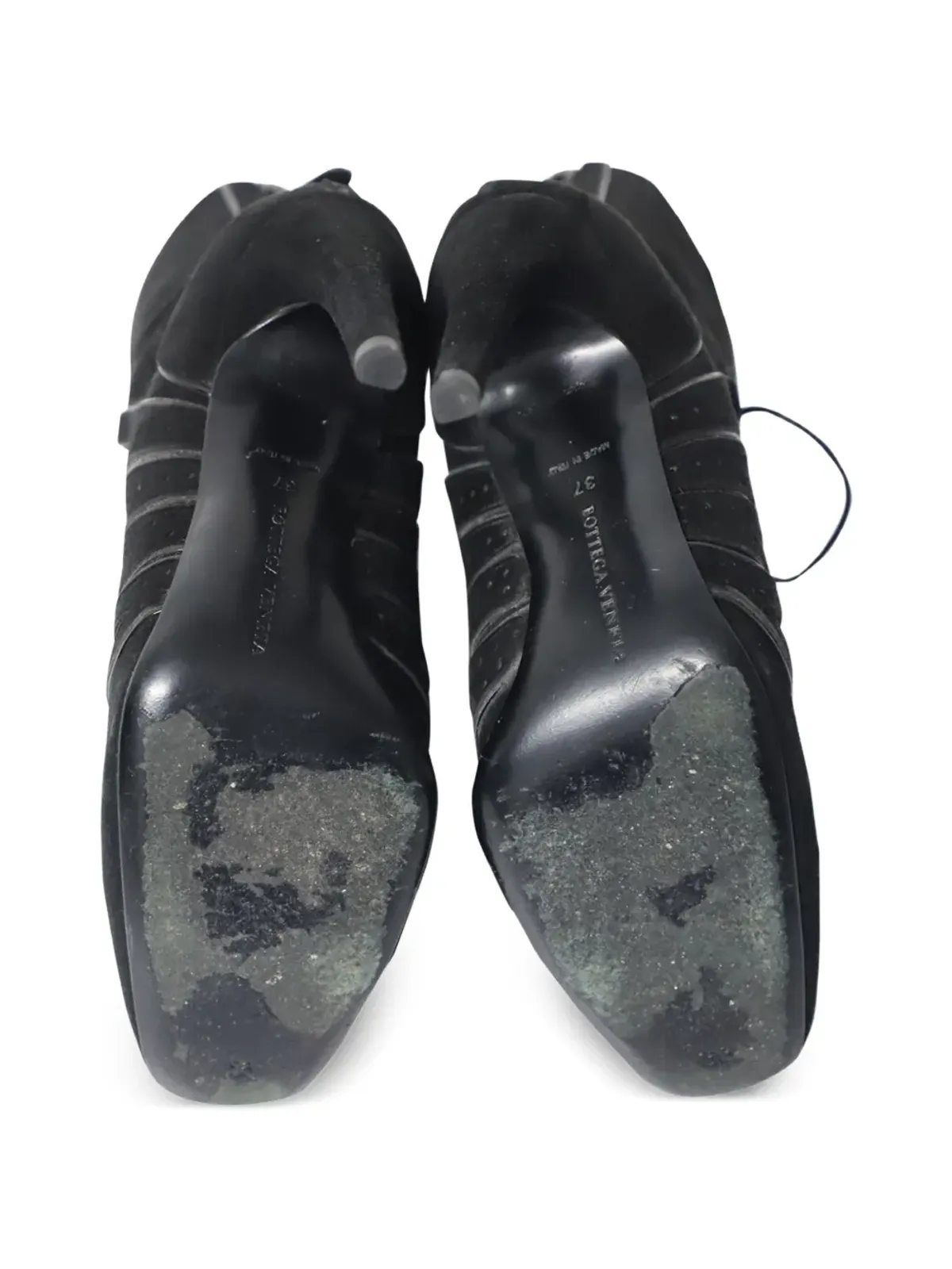 Bottega Veneta Pre-Owned カットアウト レースアップ アンクルブーツ - 画像4