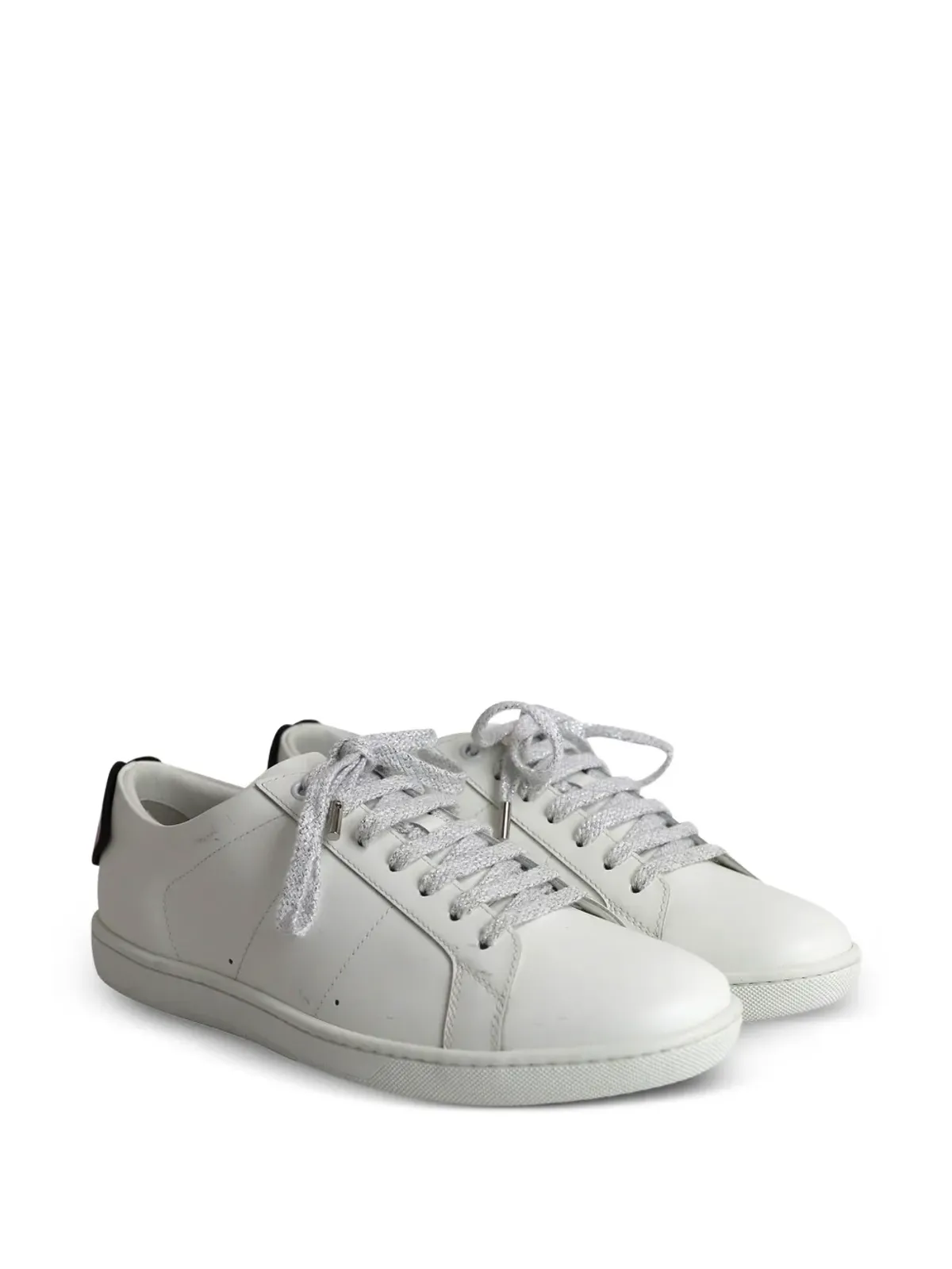 Saint Laurent Pre-Owned leather sneakers - White - 画像2