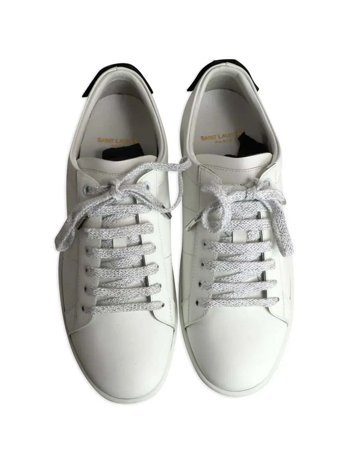Saint Laurent Pre-Owned leather sneakers - White - 画像4