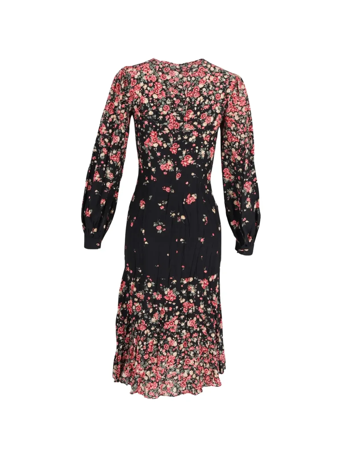 Michael Kors Vintage 花柄プリントシルクドレス（ブラック） - 画像2