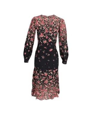 Michael Kors Vintage 花柄プリントシルクドレス（ブラック） - サムネイル2