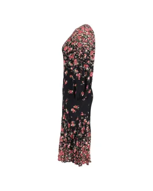Michael Kors Vintage 花柄プリントシルクドレス（ブラック） - サムネイル3