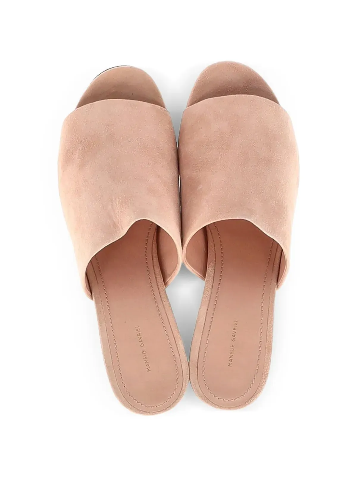 Mansur Gavriel ブロックヒール スエード ミュール - 画像5