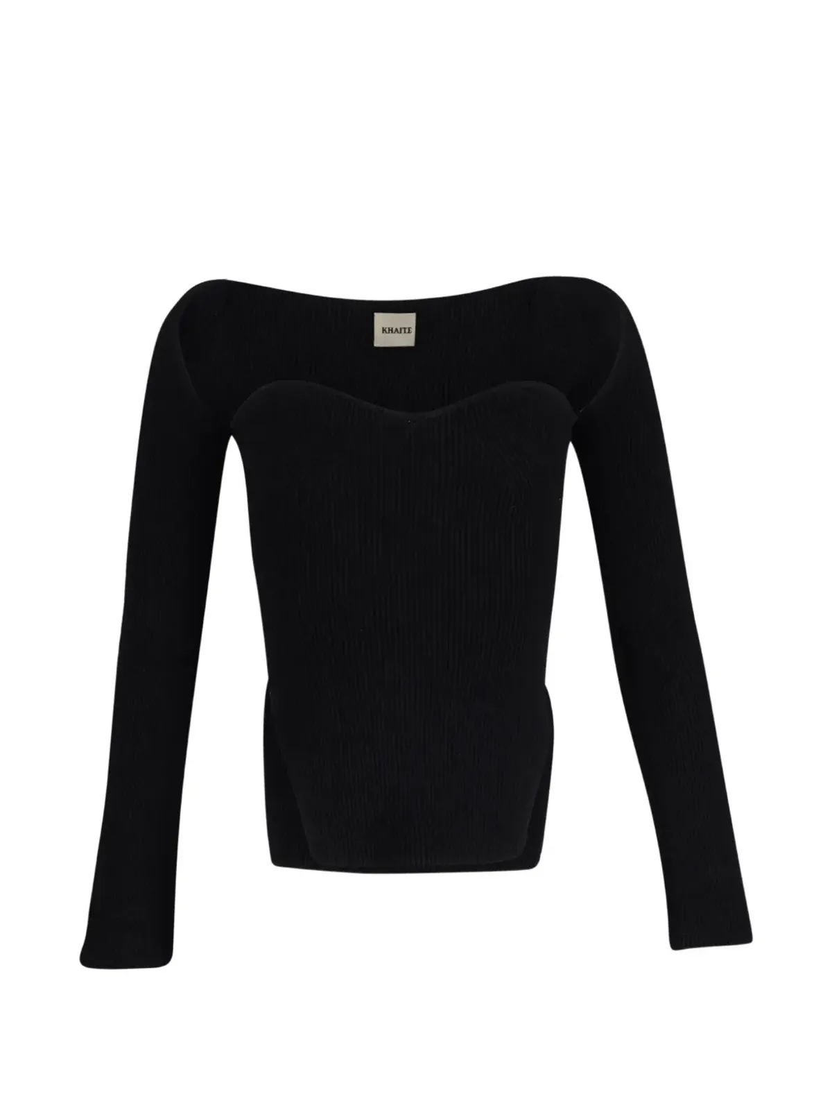 KHAITE Pre-Owned Maddy ribbed-knit top - Black - 画像1