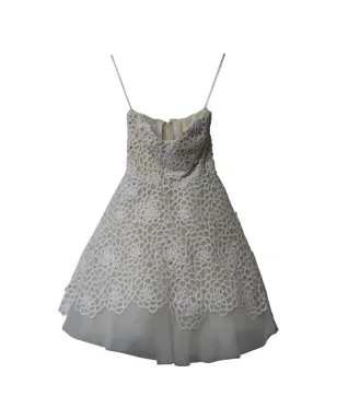 Oscar de la Renta Pre-Owned lace-detail balloon bridal dress - White - サムネイル1