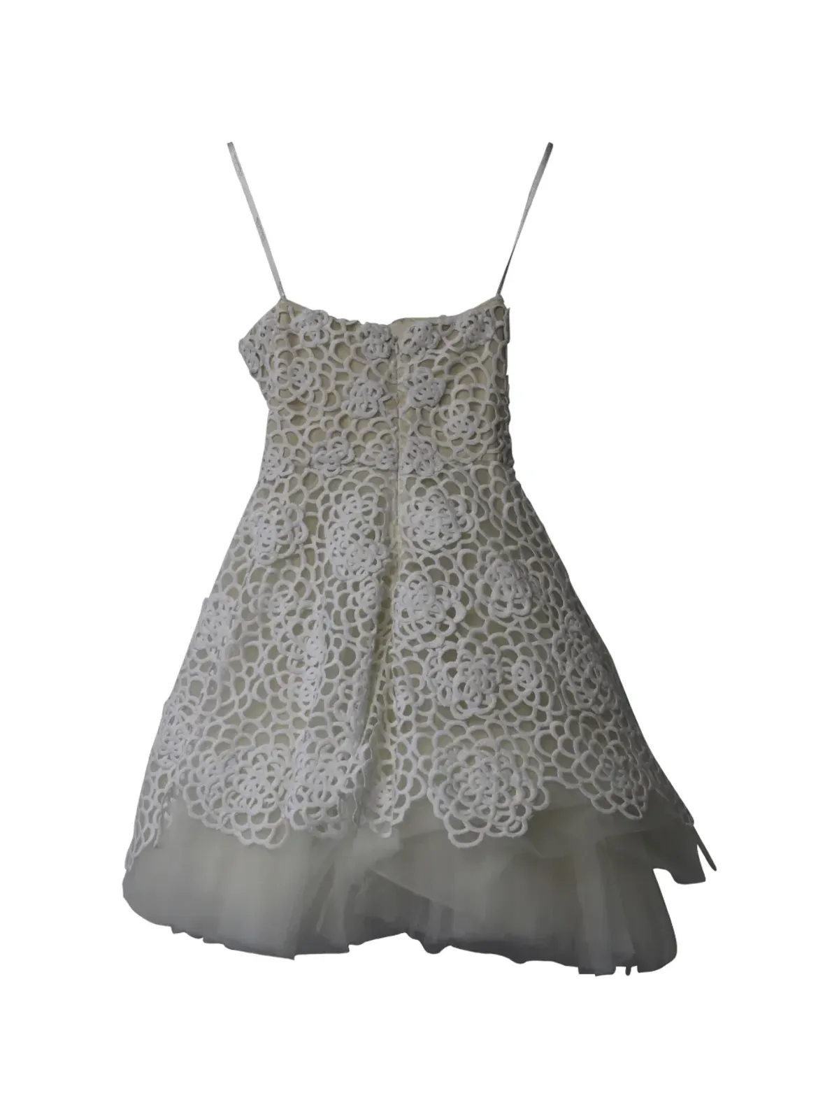 Oscar de la Renta Pre-Owned lace-detail balloon bridal dress - White - 画像2