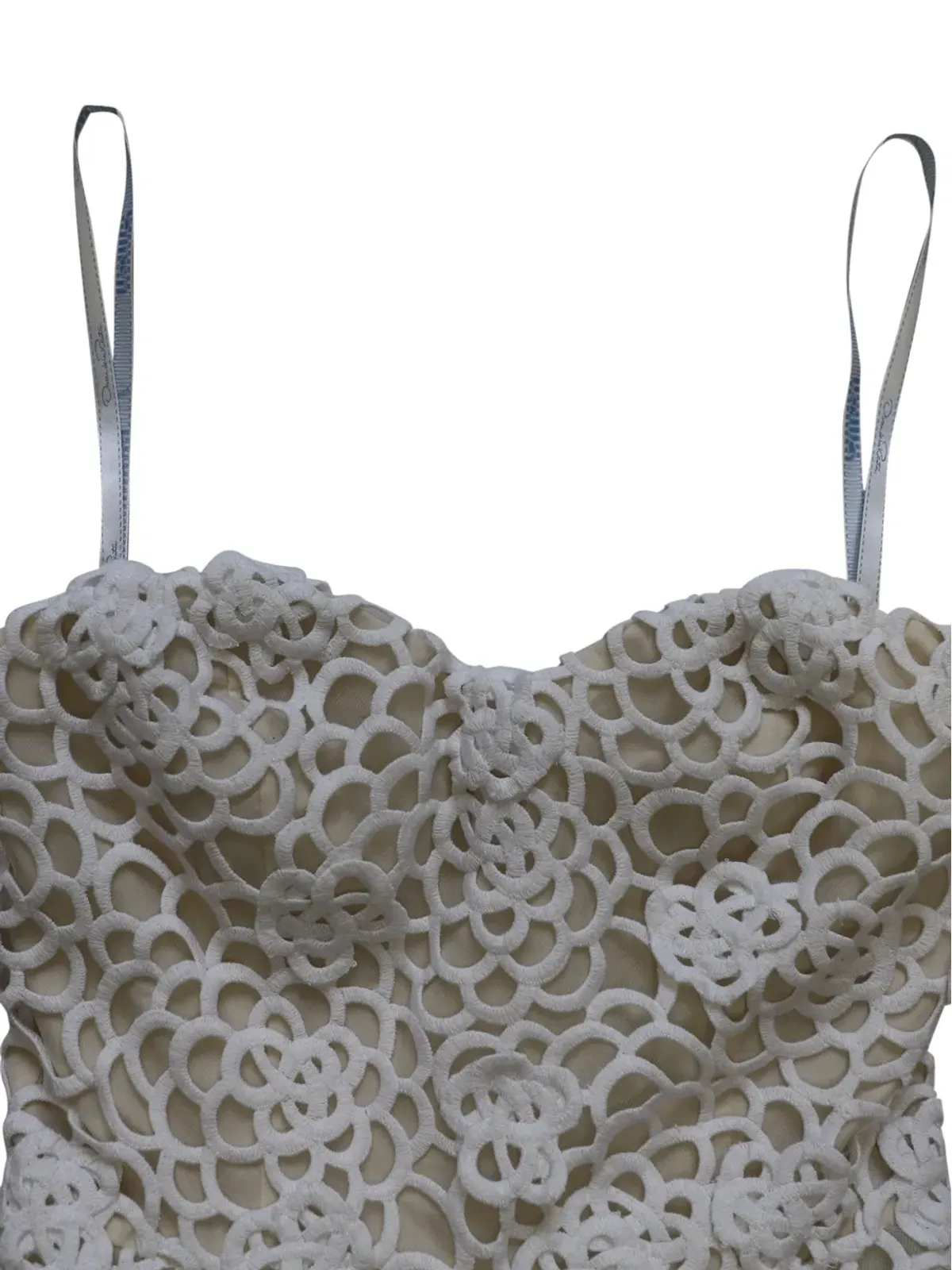 Oscar de la Renta Pre-Owned lace-detail balloon bridal dress - White - 画像3