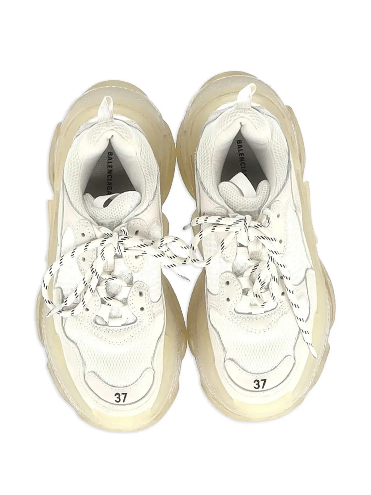 Balenciaga Pre-Owned Triple S クリアソール ローカット スニーカー ベージュ - 画像3