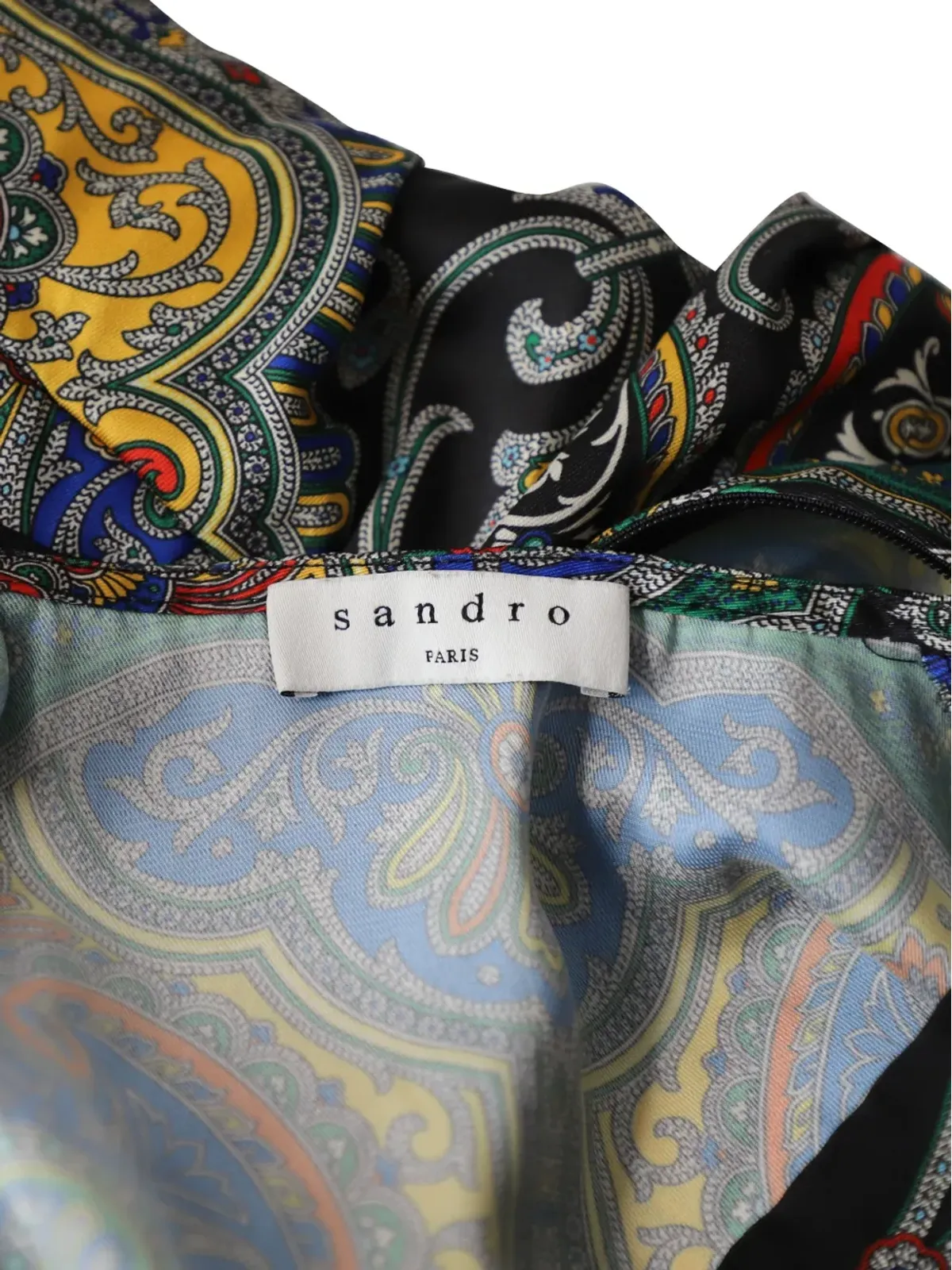 SANDRO Vネック プリント ミニドレス - 画像4