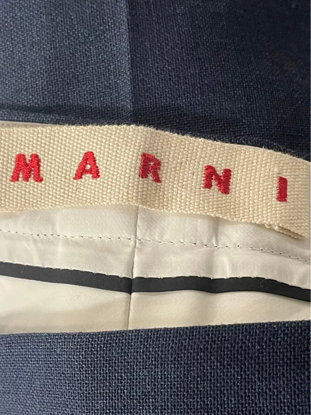 Marni Pre-Owned プリーツパンツ ブルー - 画像3