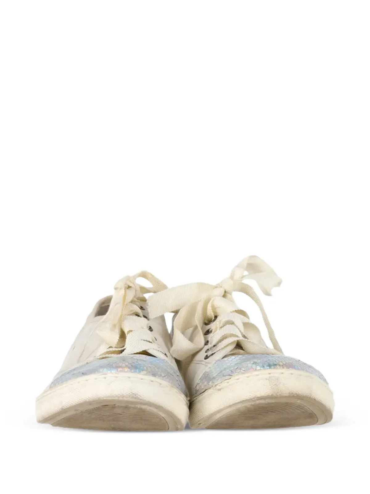 Lanvin Pre-Owned 蛇皮風スニーカー - 画像2