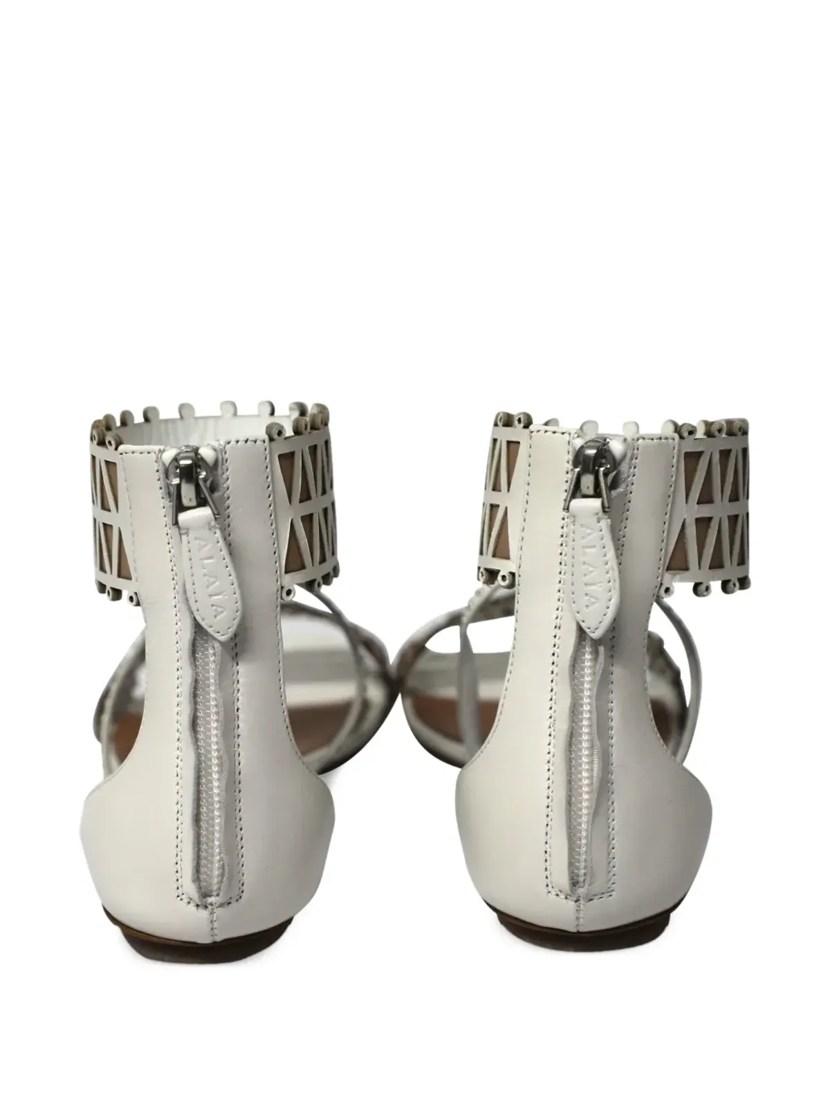 Alaïa Pre-Owned アンクルカフ レーザーカット サンダル - White - 画像5