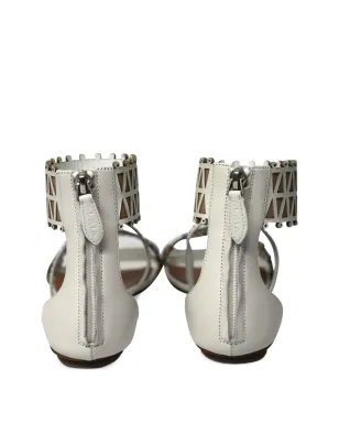 Alaïa Pre-Owned アンクルカフ レーザーカット サンダル - White - サムネイル5