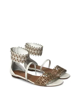 Alaïa Pre-Owned アンクルカフ レーザーカット サンダル - White - サムネイル2