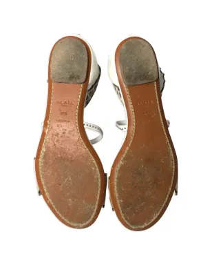 Alaïa Pre-Owned アンクルカフ レーザーカット サンダル - White - サムネイル4