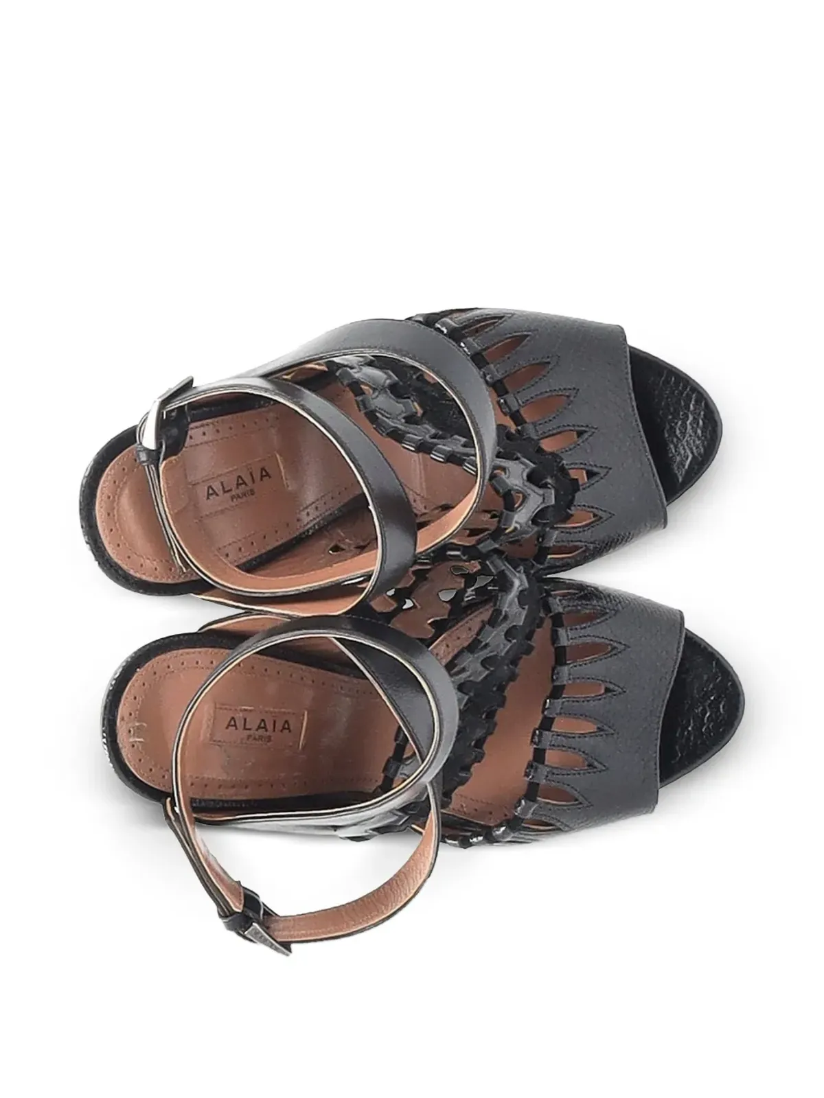 Alaïa Pre-Owned カットアウト アンクルストラップ サンダル - ブラック - 画像5