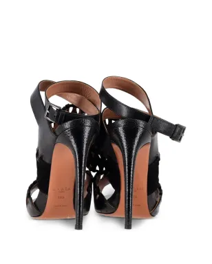 Alaïa Pre-Owned カットアウト アンクルストラップ サンダル - ブラック - サムネイル3
